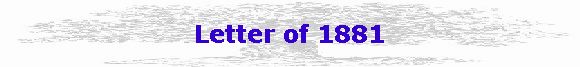 Letter of 1881